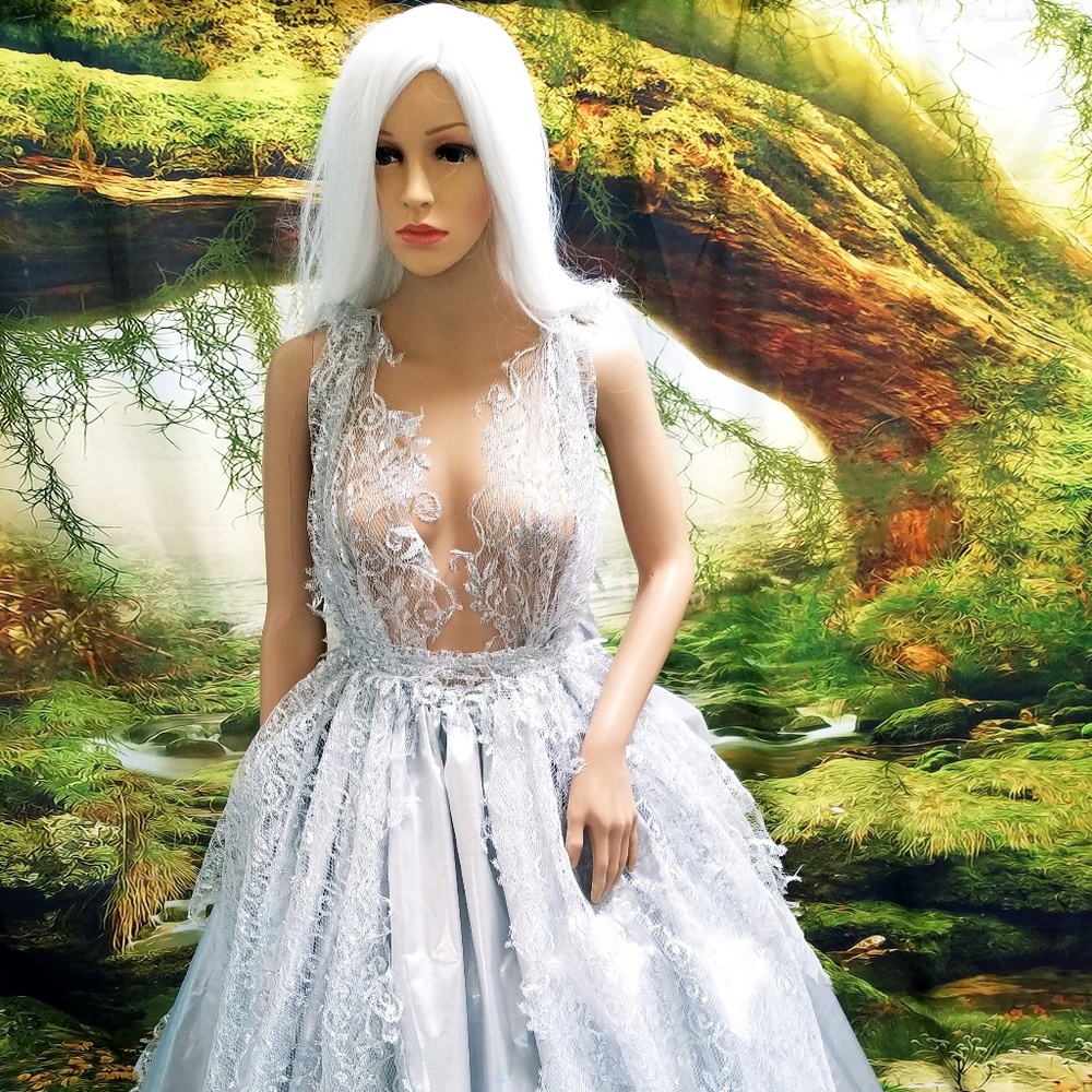 RAJATA Silver & Lace Lame' Wedding Ballgown Set